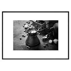 咖啡豆靜物攝影藝術畫框, 黑色