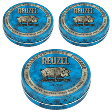 REUZEL 藍豬超強水性髮油 Blue Pomade, 113g, 輕鬆塑造男士油頭造型, 3件