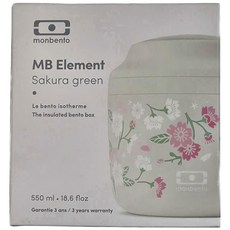 monbento 不銹鋼燜燒罐 大, 316不鏽鋼材質 耐腐蝕 保溫保冷 四季陪伴 高顏值 圓潤小巧 小巧輕便 方便手提, 青櫻盛放, 550ml, 1個