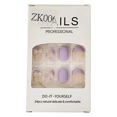 理享家 穿戴甲 立體彩繪款美甲貼片 24片 ZK026, 1盒