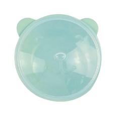 SiliPot 鉑金矽膠熊讚造型碗 含上蓋 學習餐碗, 薄荷綠色, 1個