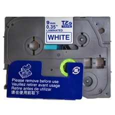 TZeTAPE 護貝帶 白底藍字 9mm, 1個