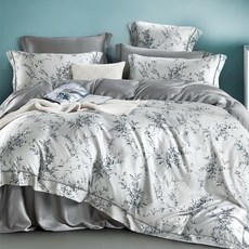 貝淇小舖 60支100%純天絲TENCEL 床包兩用被四件組 300織密度 AB雙面設計 柔軟親膚