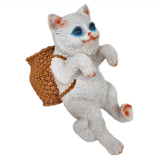 水幻奇境 背簍貓, 白色, 環保材質, 淨重360克, 1個, 18 x 13cm