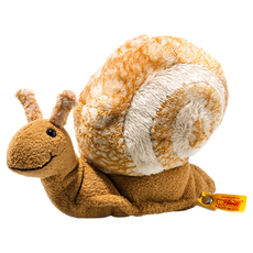 Steiff 德國金耳釦泰迪熊 Snailly siug 黃標玩偶, 20cm, 棕色 + 白色, 1個