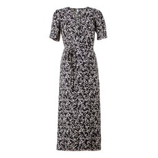 CARET 女款碎花裹身連衣裙 及踝長裙, 均碼, 黑色