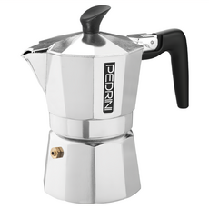 PEDRINI AromaChic 義式摩卡壺 3杯 黑色/銀色 - 輕鬆製作濃郁義式咖啡, 1個