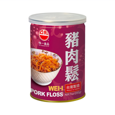 味一食品 台灣製造 豬肉鬆, 成分單純 無添加劑, 配粥不能少 200g, 1罐