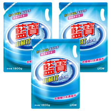 藍寶 小蘇打洗衣精補充包 全新洗淨配方 去漬配方, 1.8kg, 3包