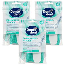 dm Dontodent 成人薄荷細滑扁線牙線棒, 40支, 3包