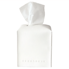 DECOTONIK 簡約皮革迷你面紙套, 米白色, 1個