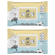 Nu4PET 陪心寵糧 植淨毛孩抑菌潔膚濕巾 全食品級原料 pH6.7溫和中性 無色無味, 80張, 2包