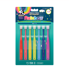 MEGA TEN 360 嬰兒牙刷組 方便各角度刷牙 刷毛環繞處理, 多色, 7支, 1組
