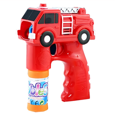 17mall 兒童玩具電動聲光火車消防車泡泡槍附贈泡泡水, 1個, 紅色