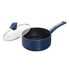 BLACK HAMMER 璀璨藍 超導磁不沾單柄鍋 20cm 附鍋蓋, 1組