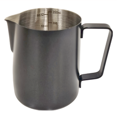 磨砂塗層不鏽鋼拉花杯, 350ml, 304不鏽鋼材質, 食品級接觸材質, 堅固耐用, 磨砂黑, 1個