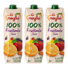 meySu 美愫100%天然綜合果汁 無添加糖 健康美味 全家共享, 1L, 3瓶