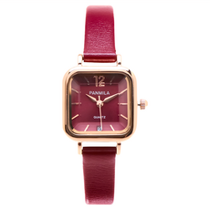 RADIANT STAR 璀璨之星 PANMILA寧靜窗光日期顯示花切玻璃方形真皮手錶 WPA0573 錶面大小2.3 x 2.3cm + 鏡面直徑1.8cm + 錶帶寬度0.7cm + 錶耳內寬1cm + 錶頭厚度0.7cm + 腕圍12~17cm