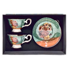 Royal Duke 梵谷油畫系列骨瓷咖啡對杯 220ml, 十二朵向日葵 白色, 1組