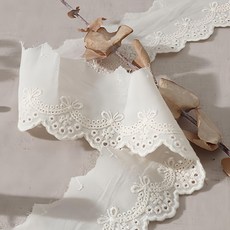 Handis 薩布麗娜棉質刺繡蕾絲, 2入, 自然原色