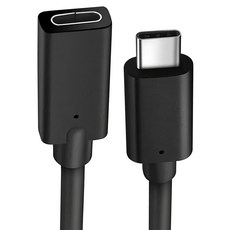 UniSync Type-C公對母充電傳輸延長線 高速傳輸10Gbps 即插即用 保護接口, 100cm, 黑色, 1條