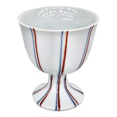 日本赤藍線紋飲杯，陶瓷材質，適用溫度-30°C~100°C, 1個