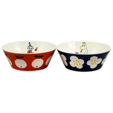 MOOMIN 陶瓷2入碗組 尺寸約13.5X5CM 日本製, 340ml, 可兒 + 小不點, 1組