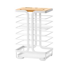 品屋 納川 廚房刀架 楠竹刀柄卡位, 白色, 1個, 15.3×10.6×23.5cm