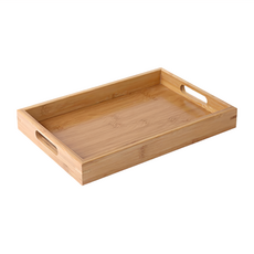 木頭方型托盤, 竹制, 多種尺寸, 高密底板, 單色, 中號 35 x 22cm, 1個
