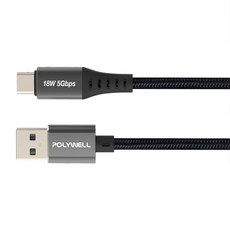 POLYWELL 寶利威爾 USB 3.1 Type-C-Type-A 3A高速充電線, 1m, PW15-W45-M741, 1條