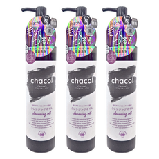 chacol 黑白 熊野油脂 炭 + 酵素 + 泥 卸妝油, 200ml, 3瓶