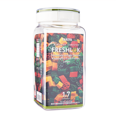 TAKEYA Freshlok 透明密封收納儲存罐 方便密封罐 保持乾燥食物更長時間, 1.7L, 1個