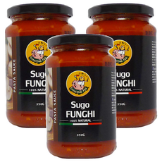 DANCING PIG 豬跳舞 義式蘑菇麵醬, 100%天然, 350g, 3罐