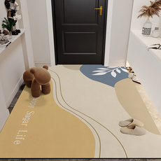 覓歌 北歐風玄關PVC皮革地墊, 覓歌 米色, 1個, 120 x 100cm
