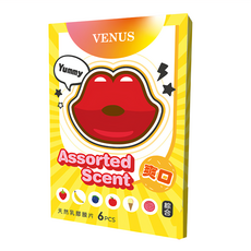 台灣 VENUS 綜合果味 乳膠口交膜片 6片, 15g, 1盒