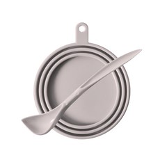 YOGiSSO 寵物罐頭保鮮矽膠蓋 2入+湯匙 方便快速地保存, 適用於不同罐頭尺寸, 灰色, 1組