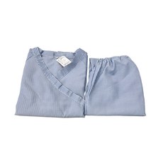 JUSTMED 和服套裝, 透氣度高 柔軟舒適, 浴衣款式穿脫快速方便, 可當居家睡衣, L, 藍白條紋, 1組