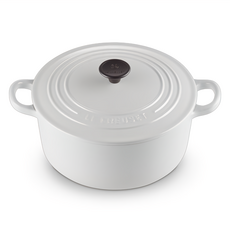 LE CREUSET 圓鐵鍋 附電木頭鍋蓋 3.3L, 22cm, 水霧白 - 家庭必備, 1個