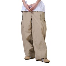 KZM OUTDOOR j20 工裝寬褲 寬鬆舒適 百搭休閒, L, 卡其