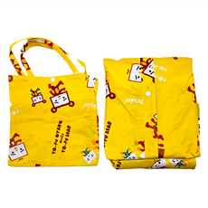 Fairrain 親子豆腐熊寶貝前開式雨衣 成人款, 高亮度反光, 180度透明雨帽, 聚酯纖維防水布, 黃色系, 2XL(160-170cm)