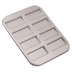 CHEFMADE 學廚 WK9838 8連費南雪蛋糕模Mini Financier Cake Pan 長方形8杯, 香檳金, 1個