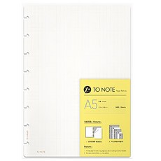 TO NOTE 補充頁 方格 紙質滑順好書寫 香菇造型孔洞, A5, 50張, 1本