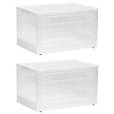 comet 折疊式透明收納箱 56L, 透明, 2個