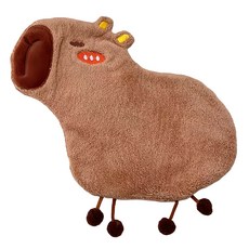 愛北鼻 懸掛式珊瑚絨擦手巾, 1入, 棕色