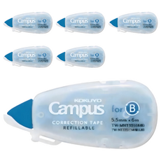 KOKUYO 國譽 Campus 可替換修正帶 母帶, 5.5mm x 6m, 象牙白, 6個