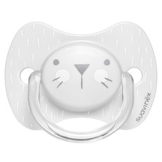 Suavinex 蘇維妮 Hygge 優質矽膠一字型奶嘴, 0~6個月, Whisker Grey, 1個