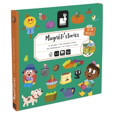 Janod磁鐵故事書 30片磁鐵 激發想像力 培養手眼協調 安全無毒, 快樂菜園, 1本