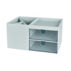 居家達人 純色系6格化妝盒抽屜收納盒 17.5x9x9cm, 淺藍色, 1層