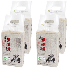鴨間稻 有機越光糙米 台灣產, 1.5kg, 4包