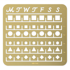 日本 MIDORI 月曆模板月間 L_49101, 黃銅色, 1個